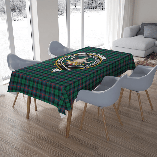 Urquhart Broad Red Ancient Tartan Classic Crest Tablecloth