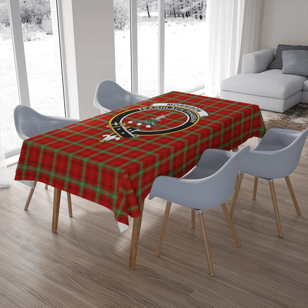 Morrison Red Modern Tartan Classic Crest Tablecloth