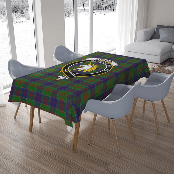 Stewart of Appin Hunting Modern Tartan Classic Crest Tablecloth