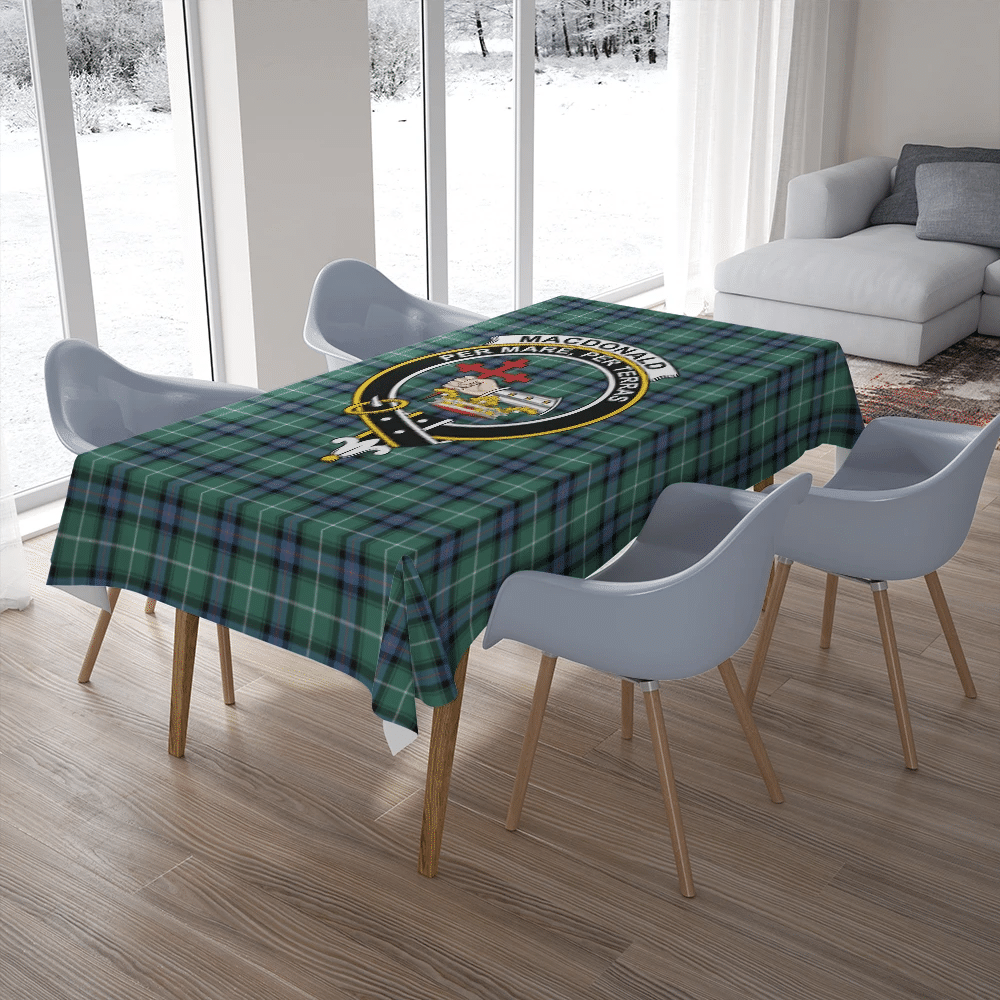 MacDonald of the Isles Hunting Ancient Tartan Classic Crest Tablecloth