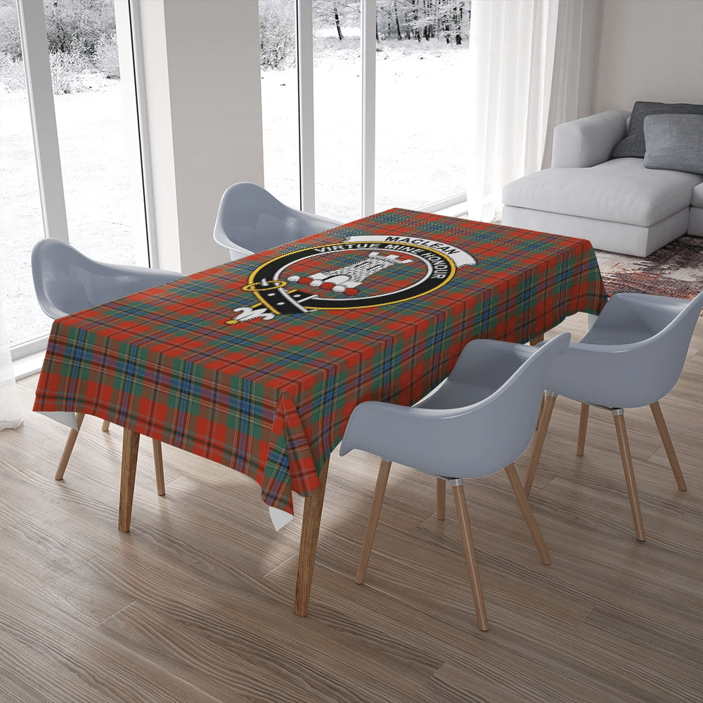 MacLean of Duart Ancient Tartan Classic Crest Tablecloth