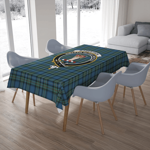 Robertson Hunting Ancient Tartan Classic Crest Tablecloth