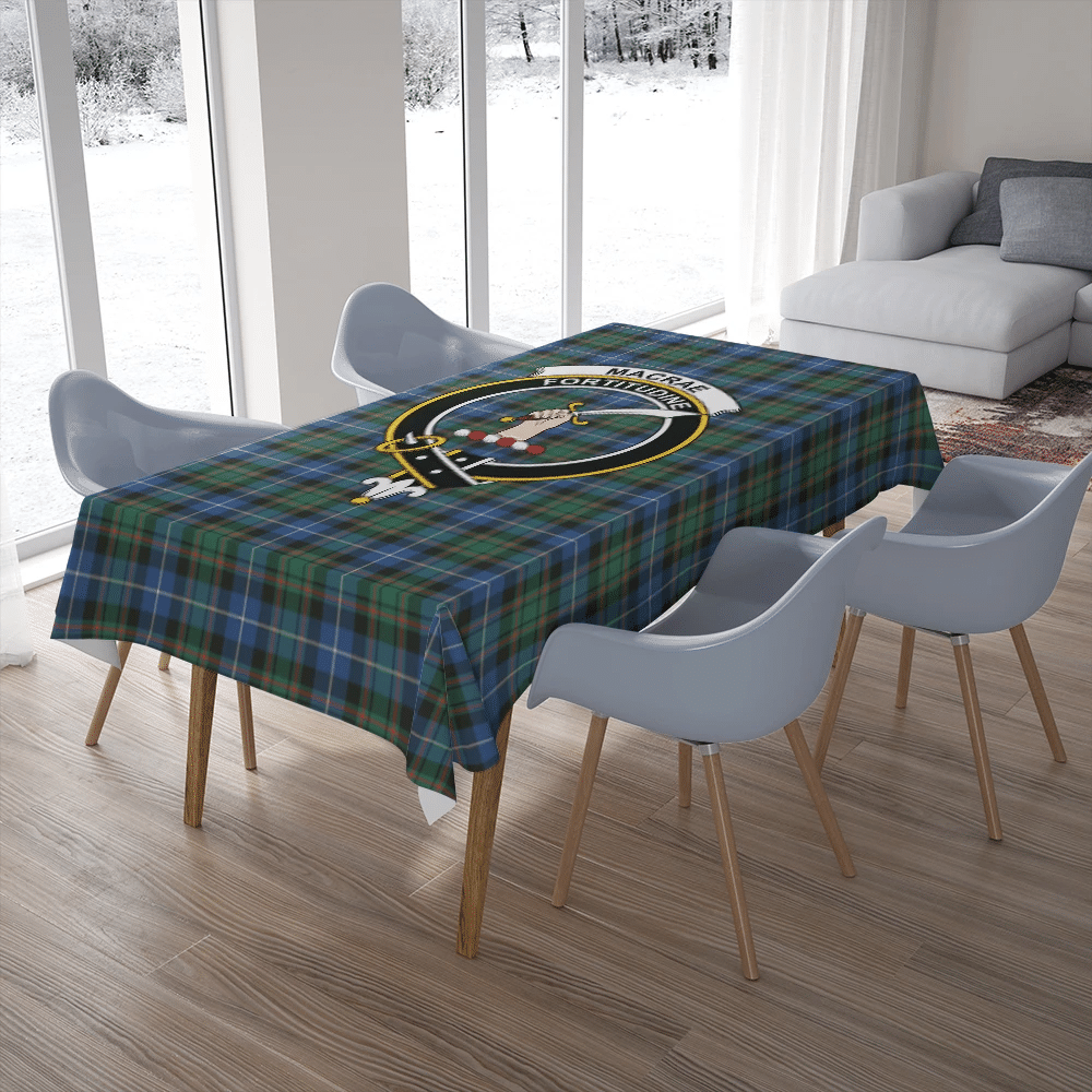 MacRae Hunting Ancient Tartan Classic Crest Tablecloth