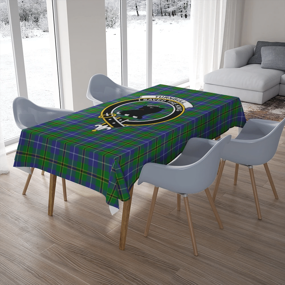 Turnbull Hunting Tartan Classic Crest Tablecloth