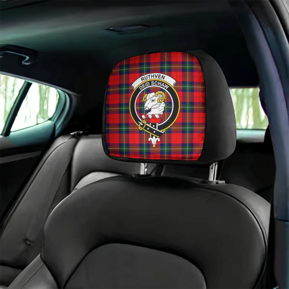 Ruthven Modern Tartan Classic Crest Headrest Covers