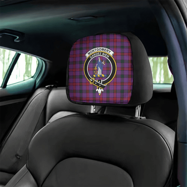 Montgomery Modern Tartan Classic Crest Headrest Covers