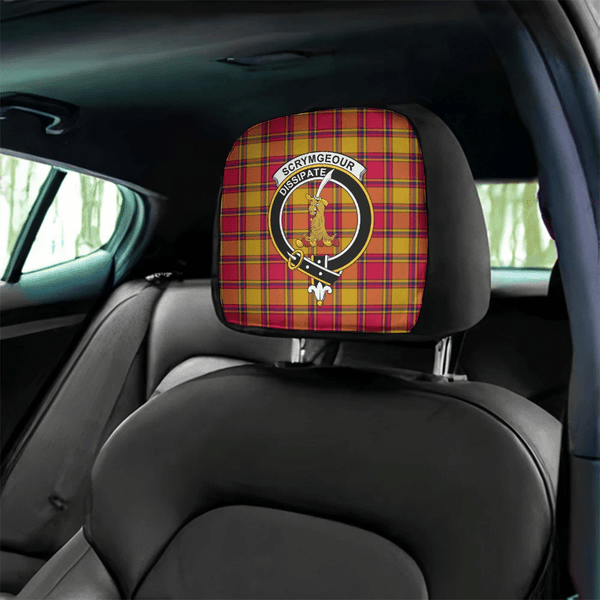 Scrymgeour Tartan Classic Crest Headrest Covers