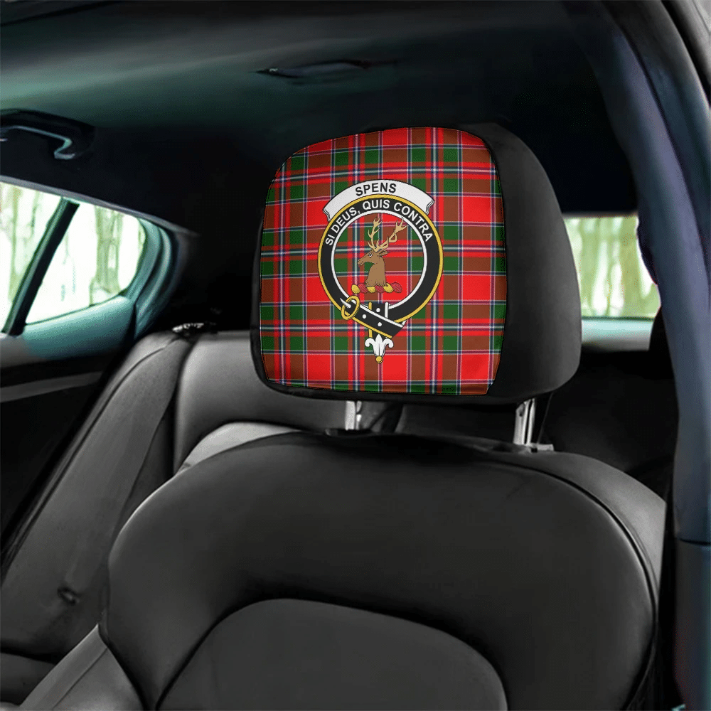 Spens Modern Tartan Classic Crest Headrest Covers