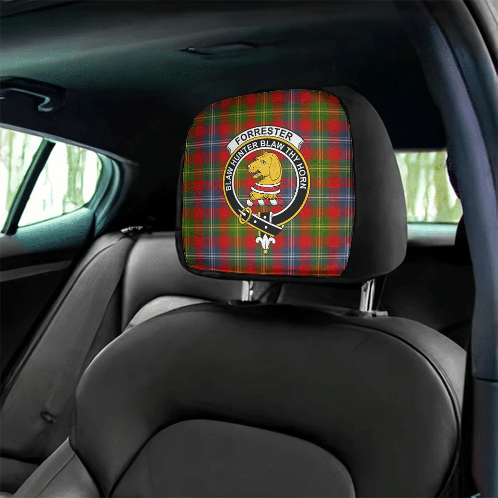 Forrester Tartan Classic Crest Headrest Covers