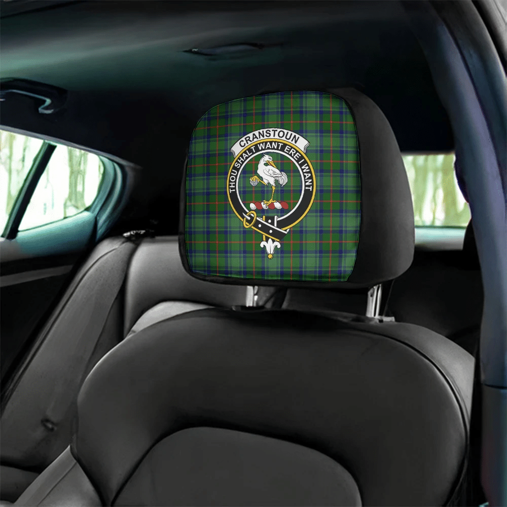 Cranstoun Tartan Classic Crest Headrest Covers