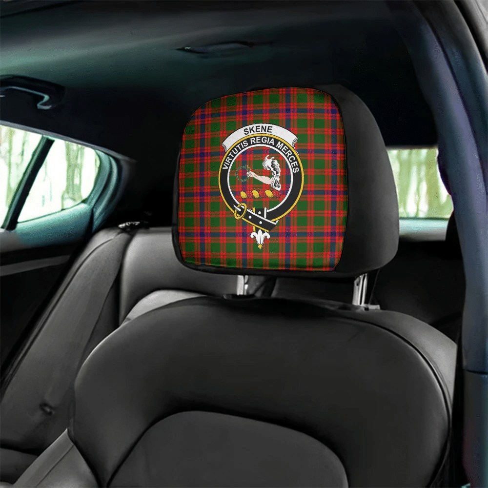 Skene Modern Tartan Classic Crest Headrest Covers