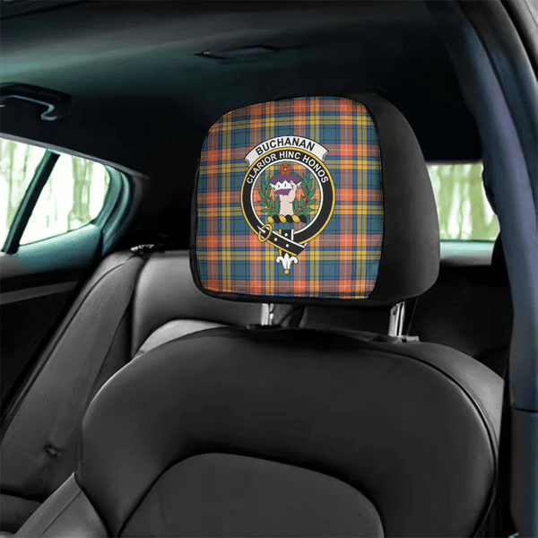 Buchanan Ancient Tartan Classic Crest Headrest Covers