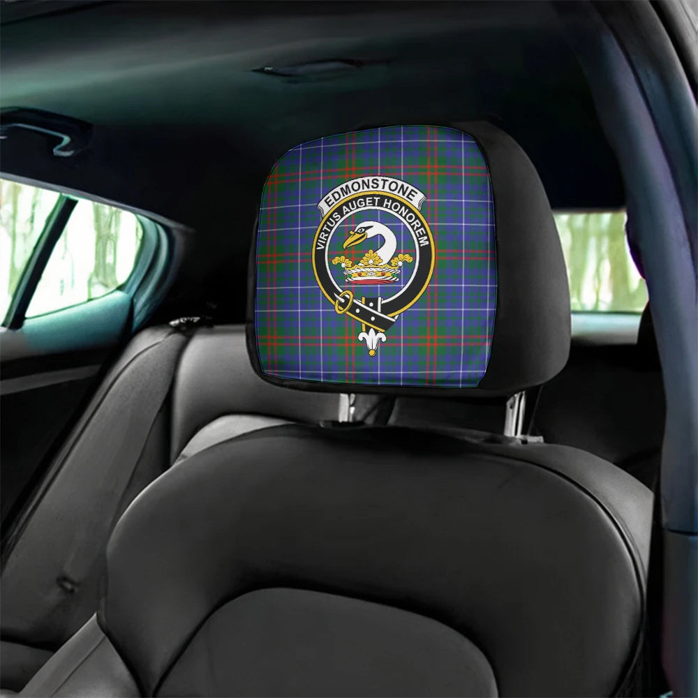 Edmonstone Tartan Classic Crest Headrest Covers