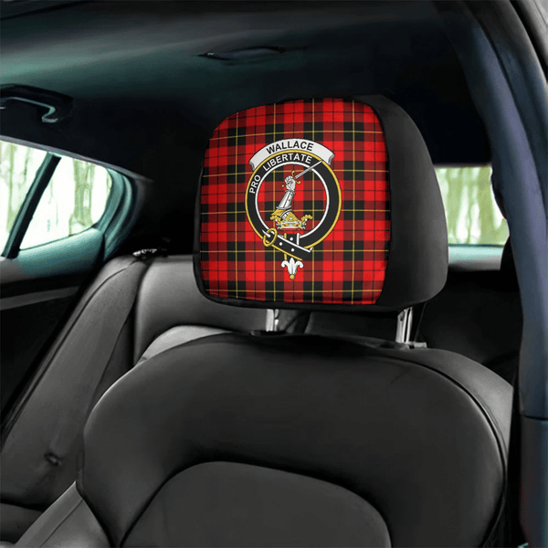 Wallace Hunting - Red Tartan Classic Crest Headrest Covers