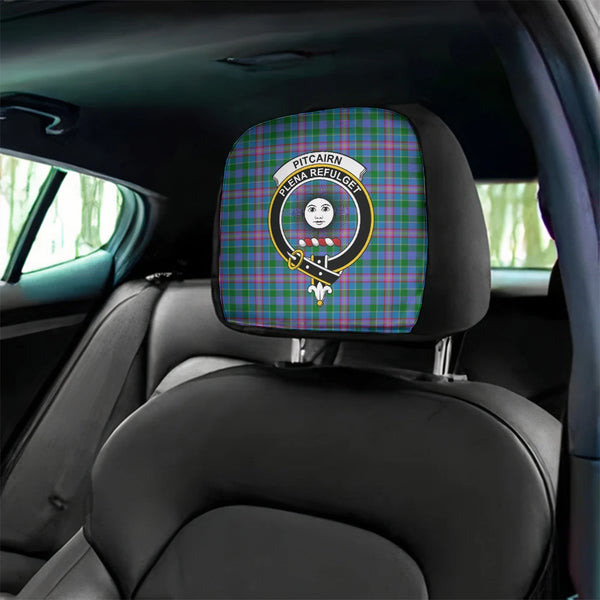 Pitcairn Hunting Tartan Classic Crest Headrest Covers