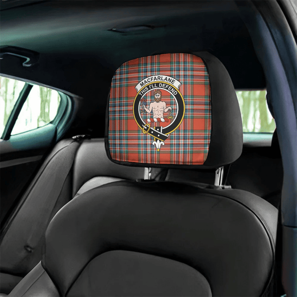 MacFarlane Ancient Tartan Classic Crest Headrest Covers