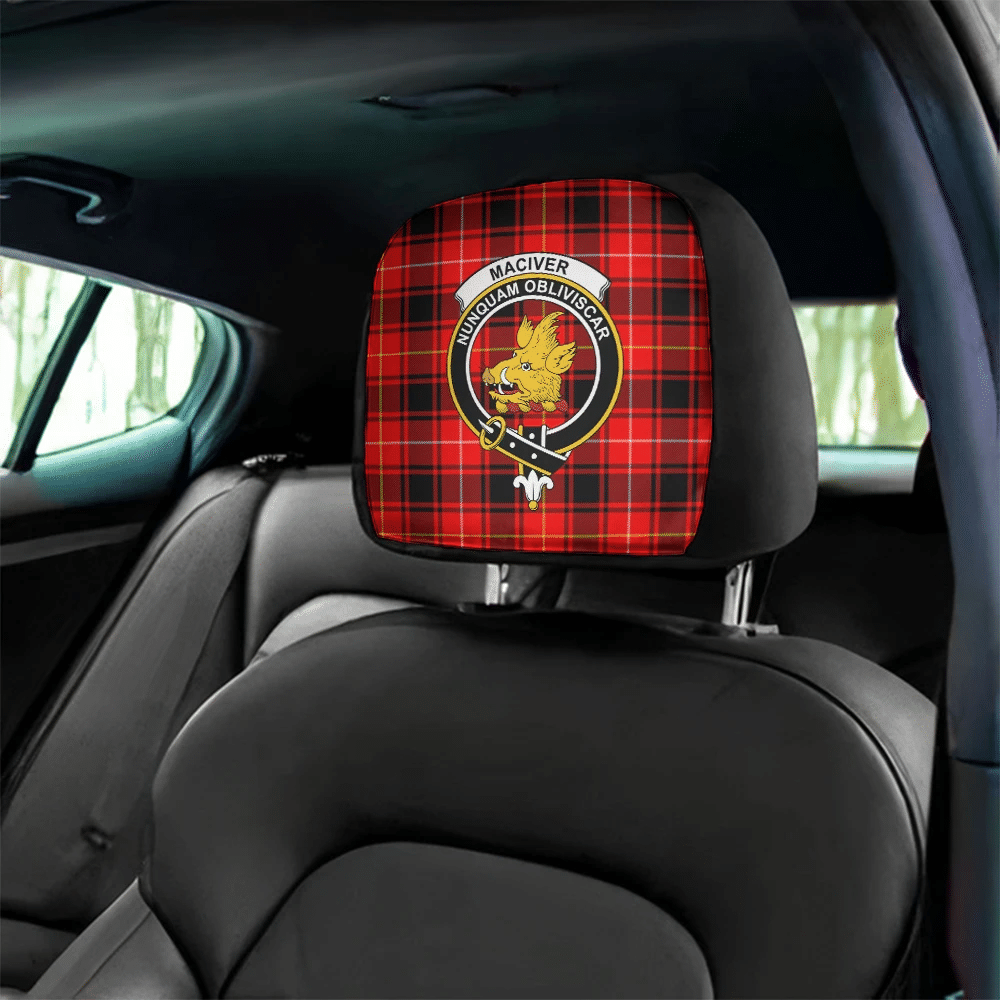 MacIver Modern Tartan Classic Crest Headrest Covers