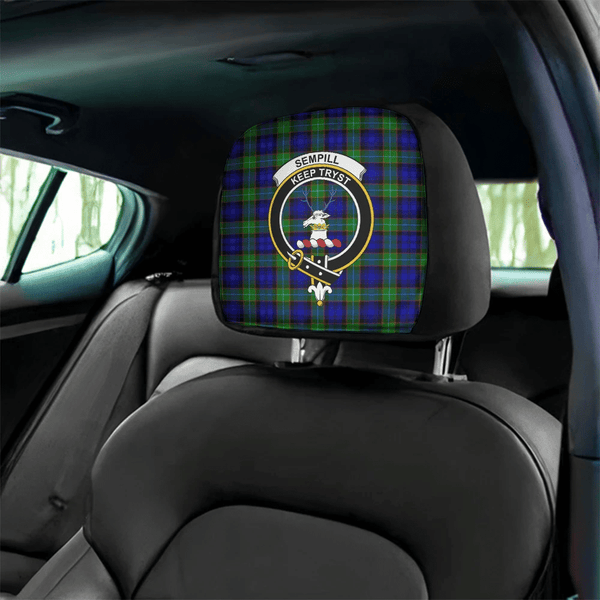 Sempill Modern Tartan Classic Crest Headrest Covers