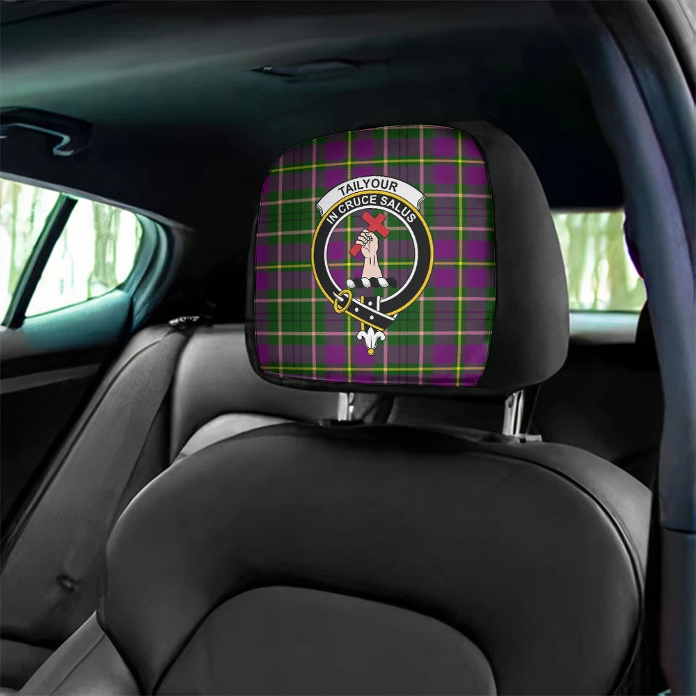 Tailyour Weathered Tartan Classic Crest Headrest Covers