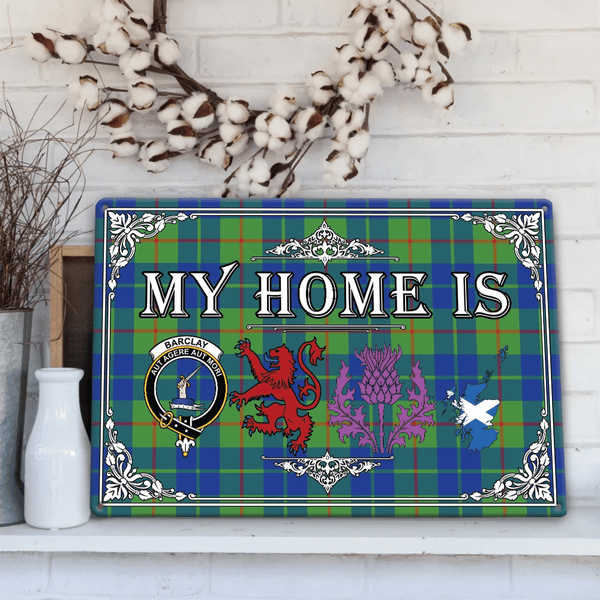 Barclay Hunting Ancient Tartan Crest Printed Metal Sign My Home Style