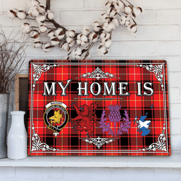 MacIver Modern Tartan Crest Printed Metal Sign My Home Style