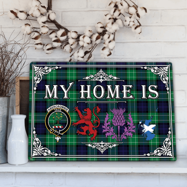 Abercrombie Tartan Crest Printed Metal Sign My Home Style