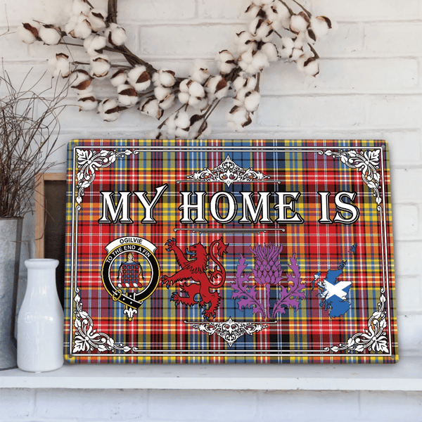 Ogilvie Tartan Crest Printed Metal Sign My Home Style