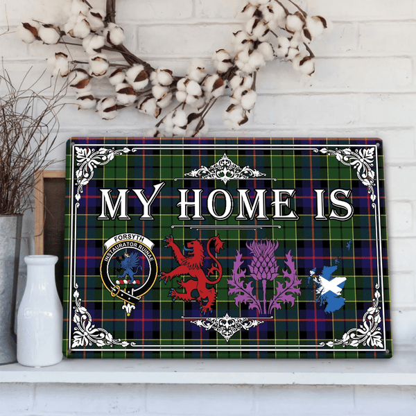 Forsyth Modern Tartan Crest Printed Metal Sign My Home Style