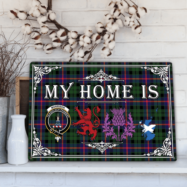 Morrison Modern Tartan Crest Printed Metal Sign My Home Style