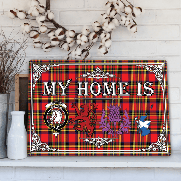 Hepburn Tartan Crest Printed Metal Sign My Home Style