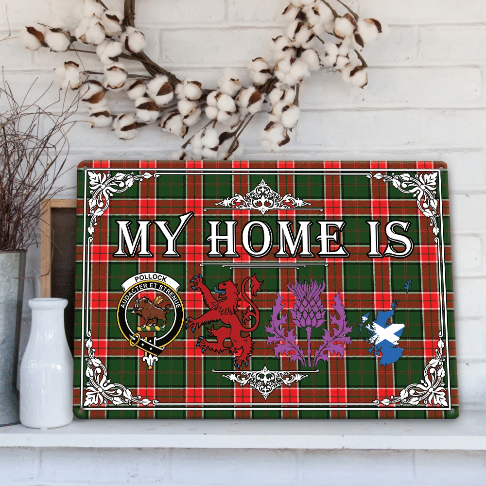 Pollock Modern Tartan Crest Printed Metal Sign My Home Style