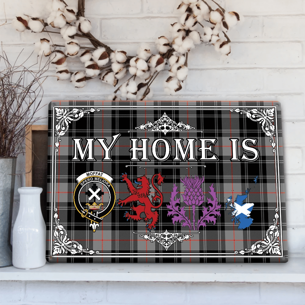 Moffat Modern Tartan Crest Printed Metal Sign My Home Style