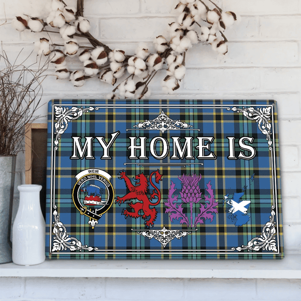 Weir Ancient Tartan Crest Printed Metal Sign My Home Style