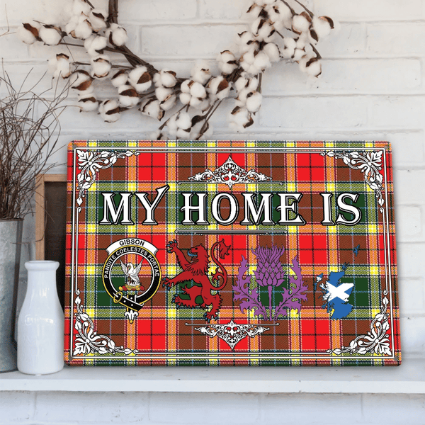 Gibbs Tartan Crest Printed Metal Sign My Home Style