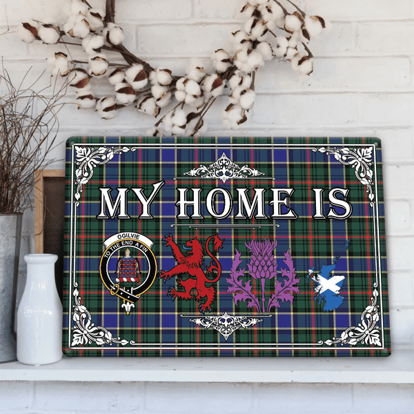 Ogilvie of Airlie Ancient Tartan Crest Printed Metal Sign My Home Style