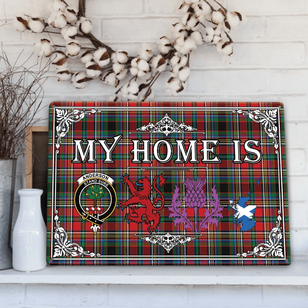 Anderson of Arbrake Tartan Crest Printed Metal Sign My Home Style