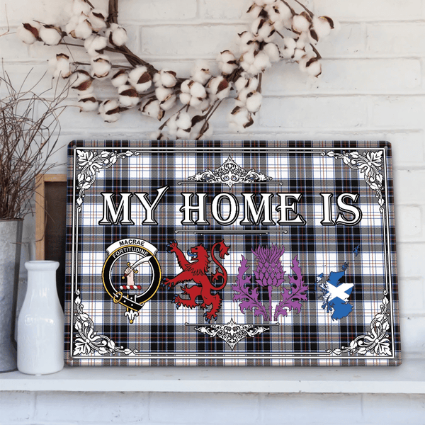 MacRae Dress Modern Tartan Crest Printed Metal Sign My Home Style