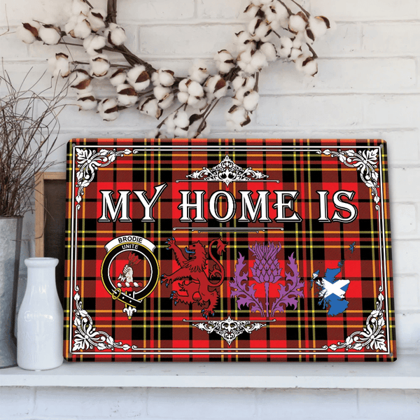 Brodie Modern Tartan Crest Printed Metal Sign My Home Style