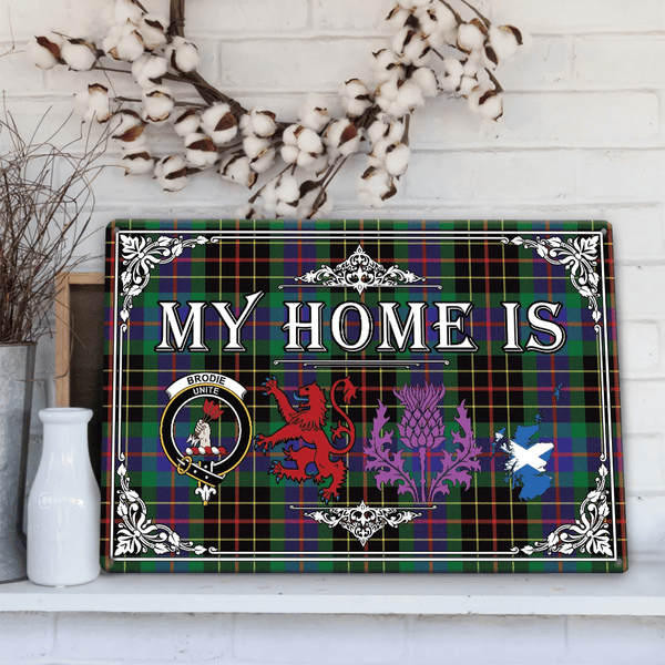 Brodie Hunting Modern Tartan Crest Printed Metal Sign My Home Style