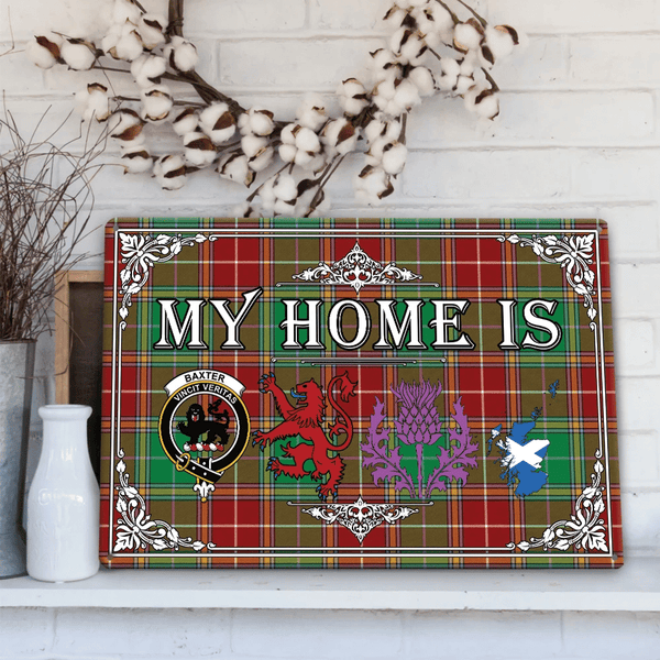 Baxter Tartan Crest Printed Metal Sign My Home Style