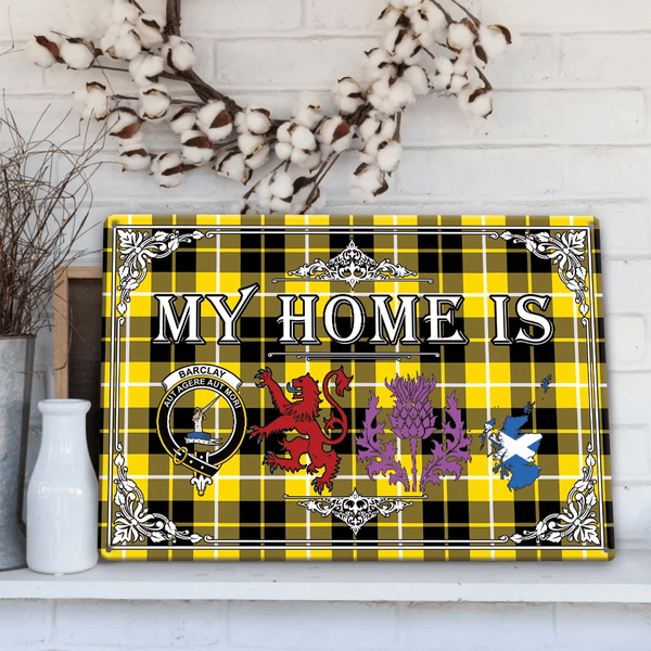 Barclay Dress Modern Tartan Crest Printed Metal Sign My Home Style