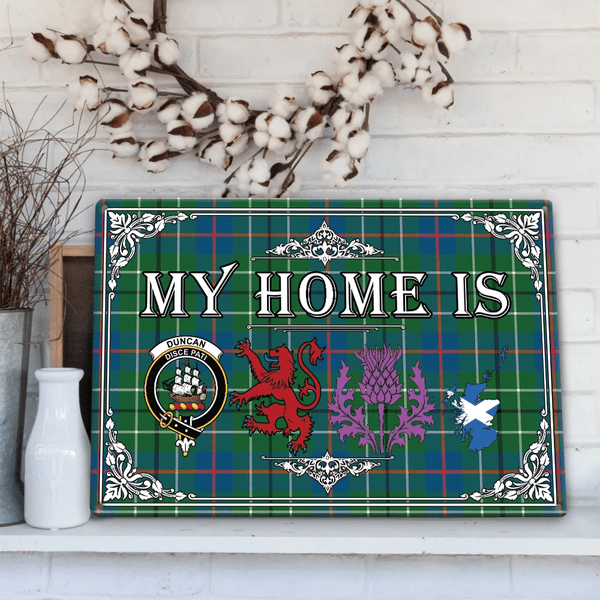 Duncan Ancient Tartan Crest Printed Metal Sign My Home Style