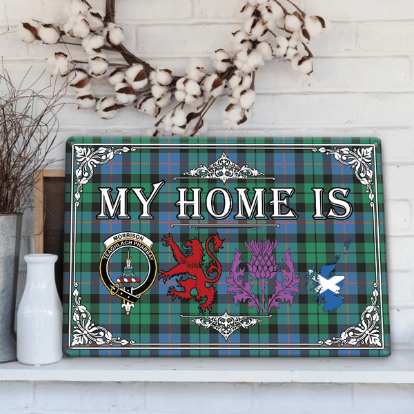 Morrison Ancient Tartan Crest Printed Metal Sign My Home Style