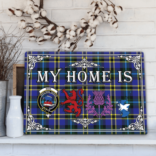 Weir Modern Tartan Crest Printed Metal Sign My Home Style