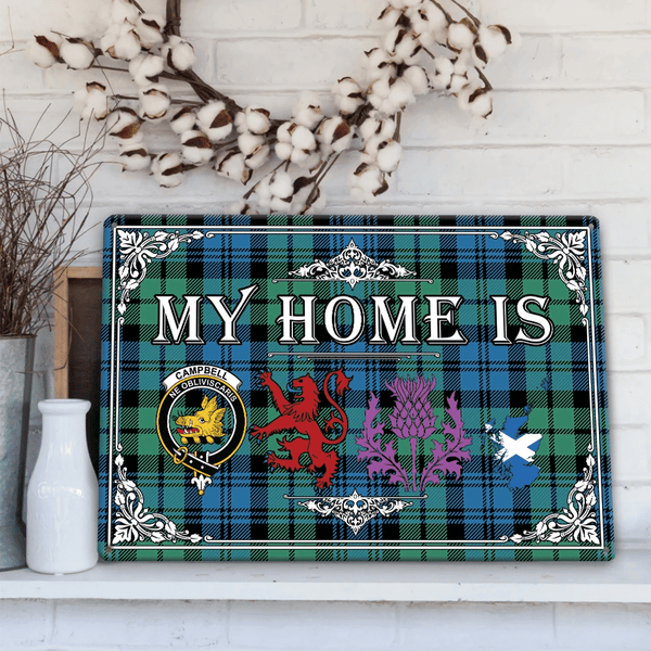 Campbell Ancient 01 Tartan Crest Printed Metal Sign My Home Style