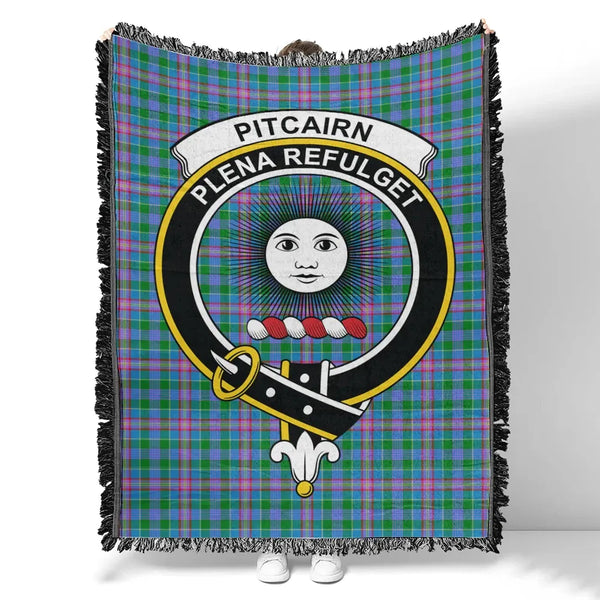 Pitcairn Hunting Tartan Classic Crest Woven Blanket