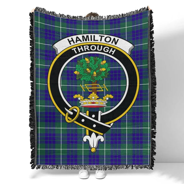 Hamilton Hunting Modern Tartan Classic Crest Woven Blanket