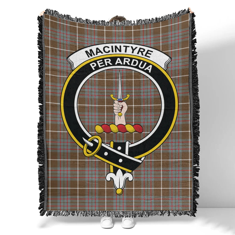 MacIntyre Hunting Weathered Tartan Classic Crest Woven Blanket