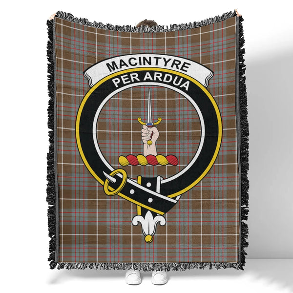 MacIntyre Hunting Weathered Tartan Classic Crest Woven Blanket