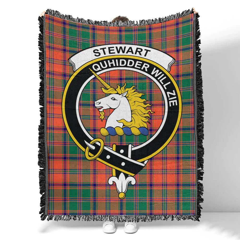 Stewart of Appin Ancient Tartan Classic Crest Woven Blanket